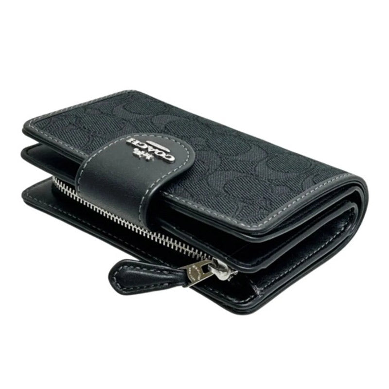 COACH★MEDIUM CORNER ZIP WALLET JACQUARD CU402