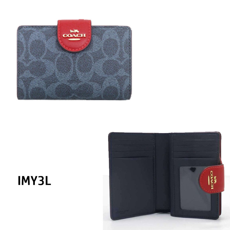 COACH★MEDIUM CORNER ZIP WALLET IN SIGNATURE CANVAS CW786