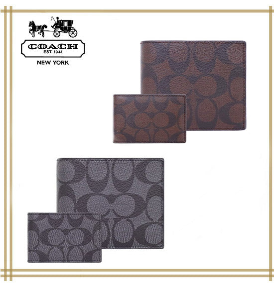コーチメンズ財布 COACH COMPACT ID WALLET IN SIGNATURE F74993【F74993 MABR】