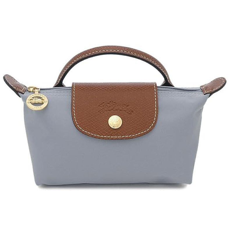LONGCHAMP ☆ ハンドル付きポーチ LE PLIAGE 【34175 Steel】