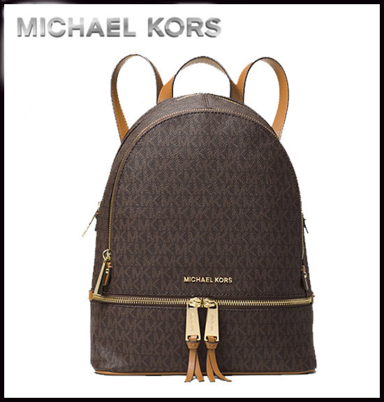 マイケルコース MICHAEL KORS RHEA MEDIUM ROGO BACKPACK 【5T9GYEU1B BROWN/LUGGAGE】