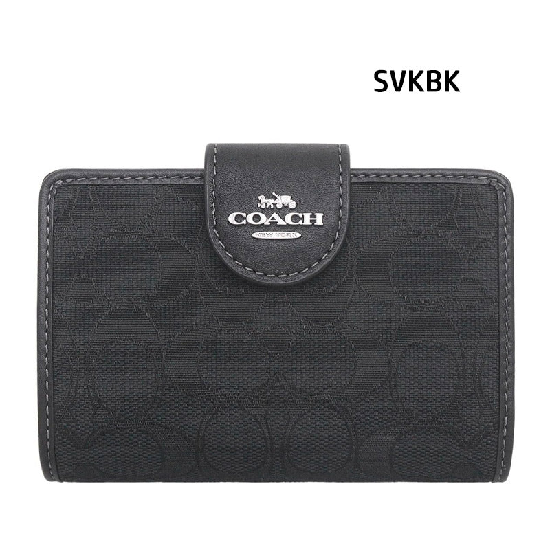 COACH★MEDIUM CORNER ZIP WALLET JACQUARD CU402