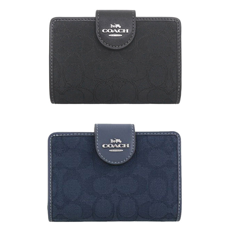 COACH★MEDIUM CORNER ZIP WALLET JACQUARD CU402