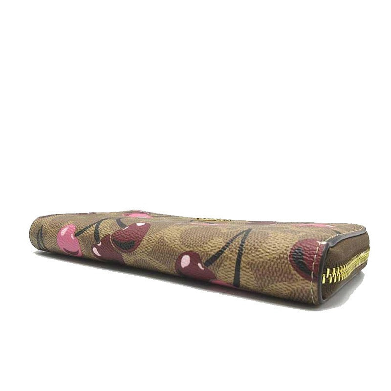 COACH ★ LONG ZIP AROUND WALLET WITH CHERRY PRINT CZ328
