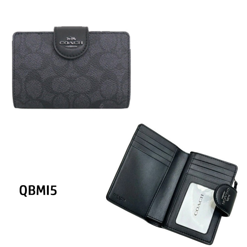 COACH★MEDIUM CORNER ZIP WALLET IN SIGNATURE CANVAS CW786