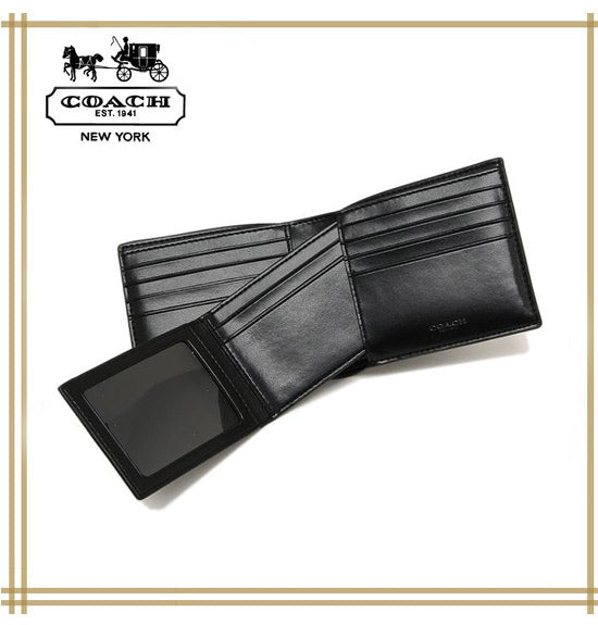 コーチメンズ財布 COACH COMPACT ID WALLET IN SIGNATURE F74993【F74993 CQBK】