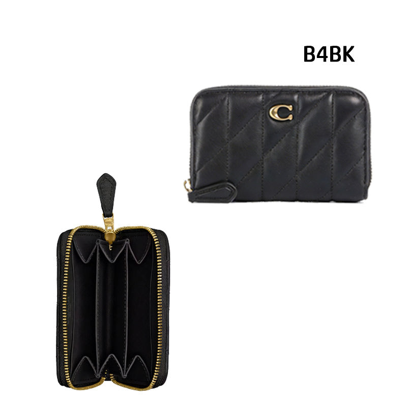 COACH★ SMALL ZIP AROUND CARD CASE WITH QUILTING WALLET CM505