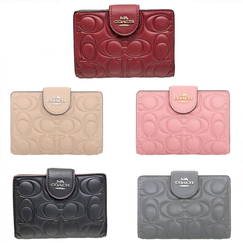 COACH★MEDIUM CORNER ZIP WALLET WITH SIGNATURE CM241