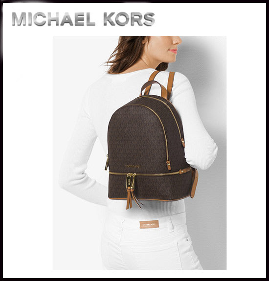 マイケルコース MICHAEL KORS RHEA MEDIUM ROGO BACKPACK 【5T9GYEU1B BROWN/LUGGAGE】