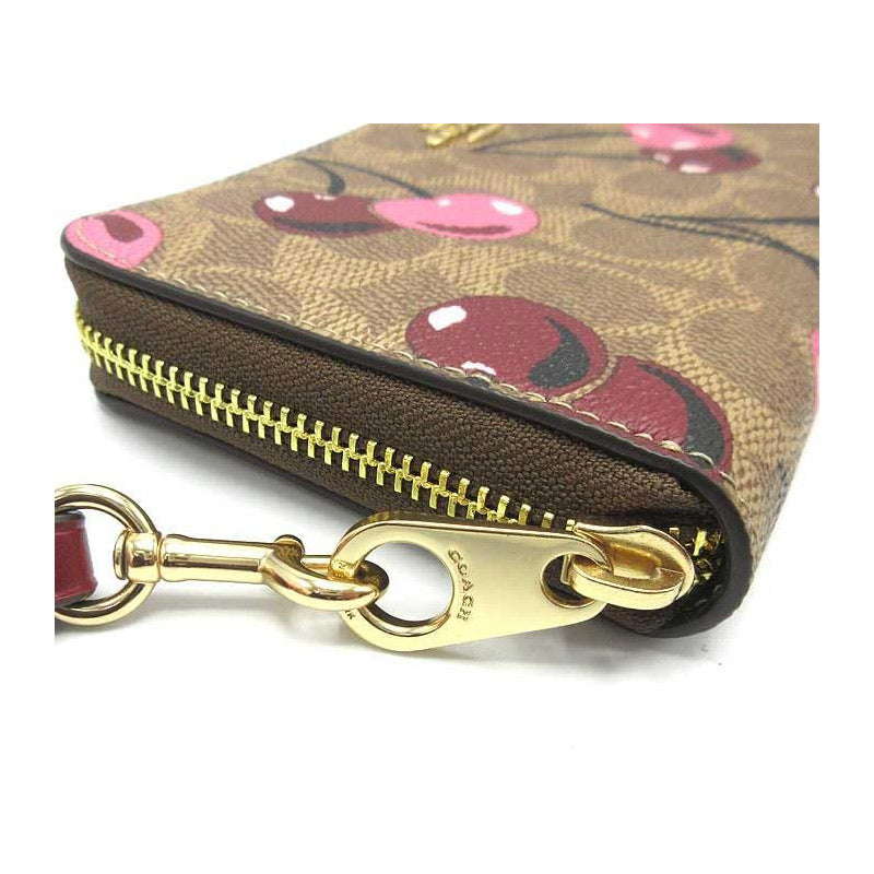 COACH ★ LONG ZIP AROUND WALLET WITH CHERRY PRINT CZ328