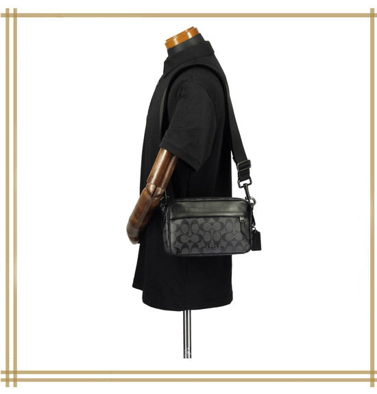 コーチ メンズ レディース兼用 COACH GRAHAM CROSSBODY WITH TRAVEL PATCHES【F50713 QB/BK】