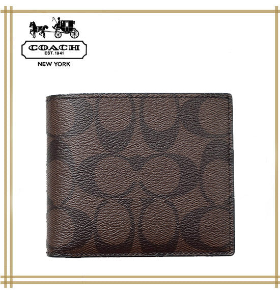 コーチメンズ財布 COACH COMPACT ID WALLET IN SIGNATURE F74993【F74993 MABR】