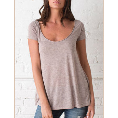 Alternative Short Sleeve Drape Top DIRTY HEATHER/ショート スリープ ドレイプ トップ