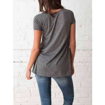 Alternative Short Sleeve Drape Top ASH HEATHER/ショート スリープ ドレイプ トップ