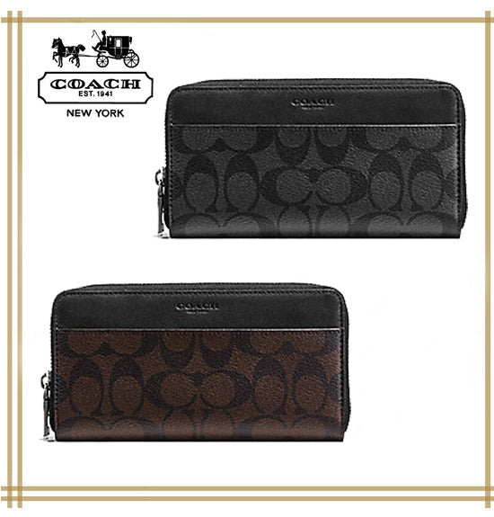 コーチメンズ長財布 COACH ACCORDION WALLET IN SIGNATURE F58112 F75000【F58112 CQBK】