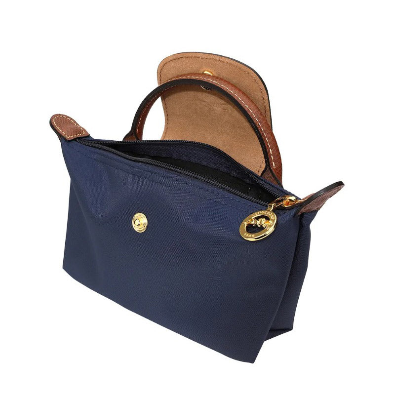 LONGCHAMP ☆ ハンドル付きポーチ LE PLIAGE 【34175 Marine】