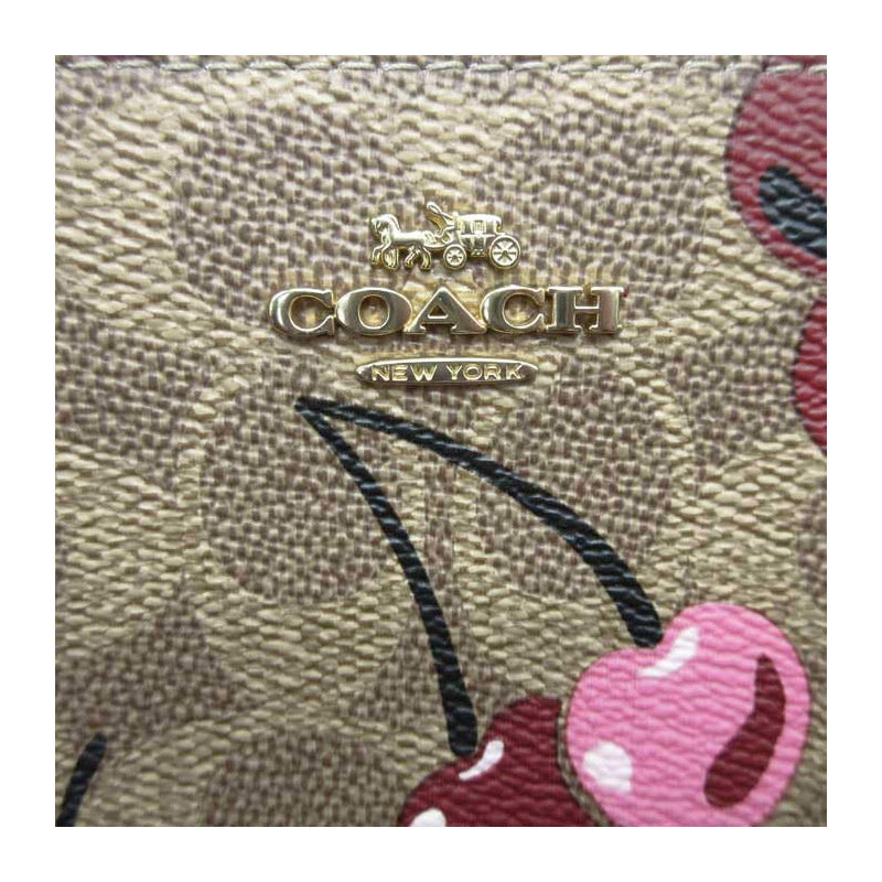 COACH ★ LONG ZIP AROUND WALLET WITH CHERRY PRINT CZ328