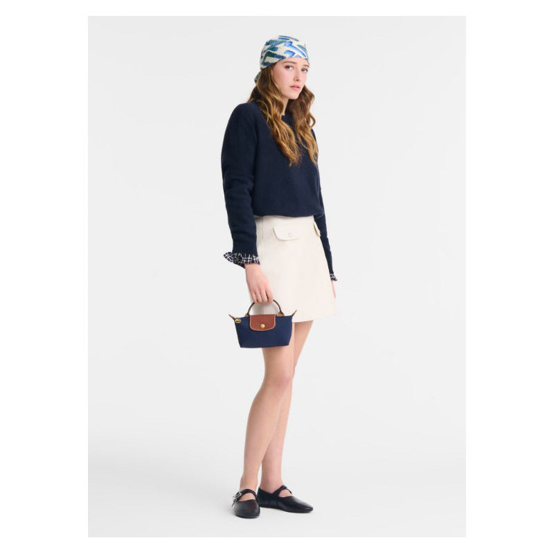 LONGCHAMP ☆ ハンドル付きポーチ LE PLIAGE 【34175 Marine】