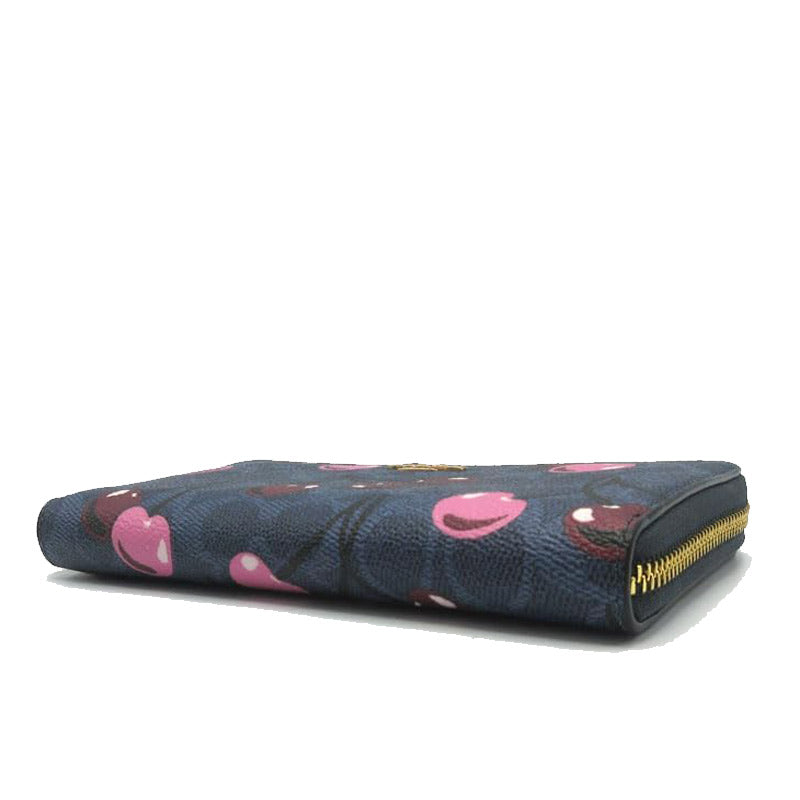 COACH ★ LONG ZIP AROUND WALLET WITH CHERRY PRINT CZ328