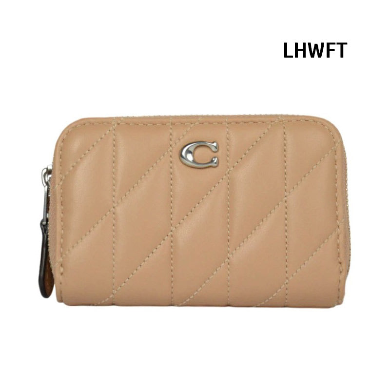 COACH★ SMALL ZIP AROUND CARD CASE WITH QUILTING WALLET CM505