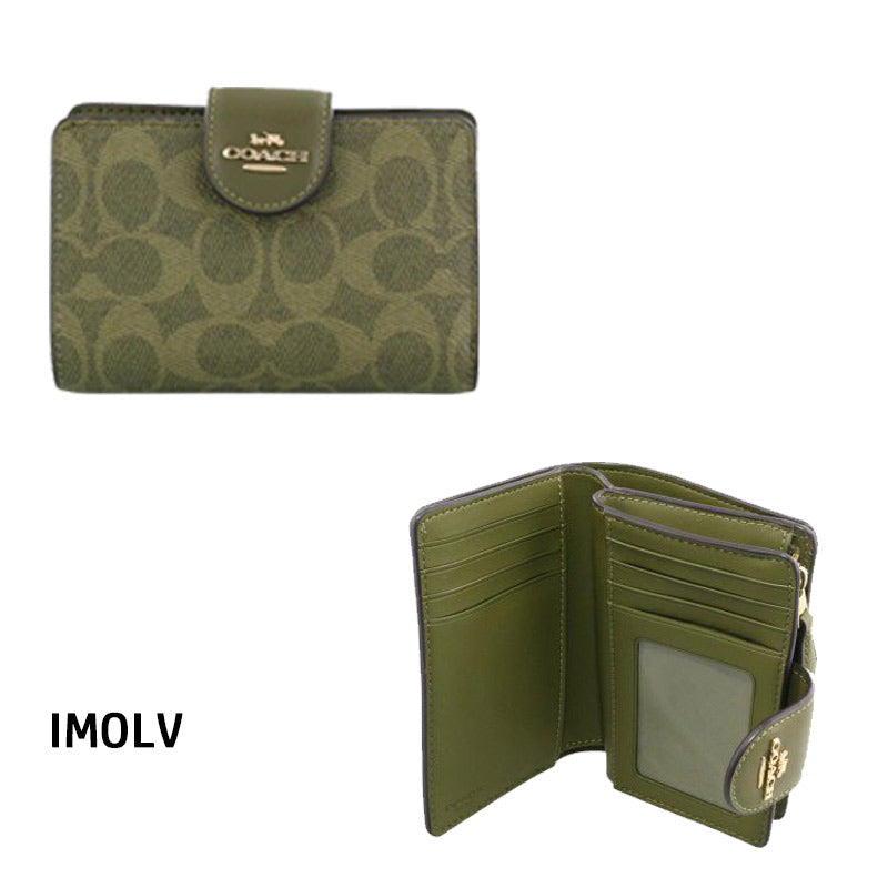 COACH★MEDIUM CORNER ZIP WALLET IN SIGNATURE CANVAS CW786