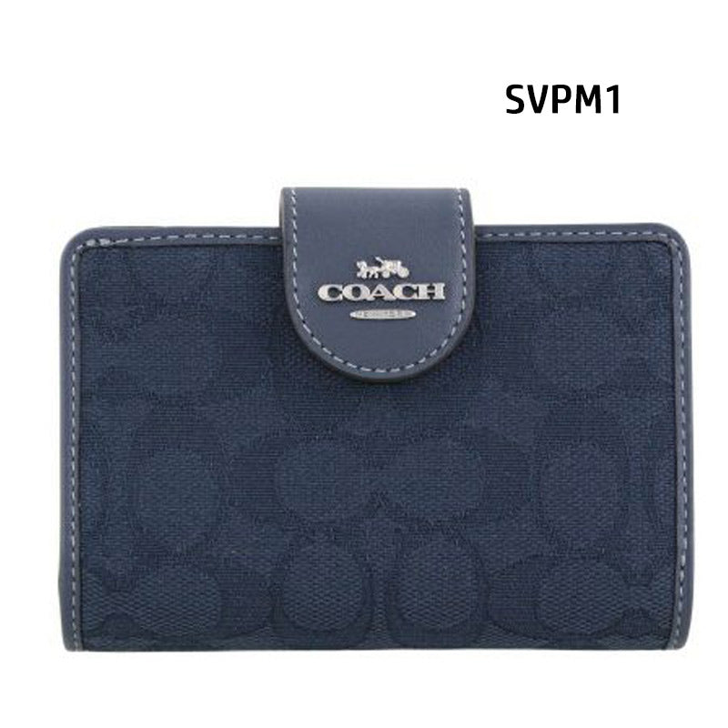 COACH★MEDIUM CORNER ZIP WALLET JACQUARD CU402