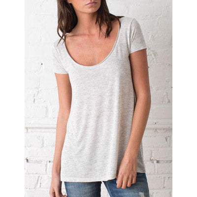 Alternative Short Sleeve Drape Top OATMEAL HEATHER/ショート スリープ ドレイプ トップ