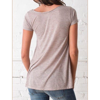 Alternative Short Sleeve Drape Top DIRTY HEATHER/ショート スリープ ドレイプ トップ