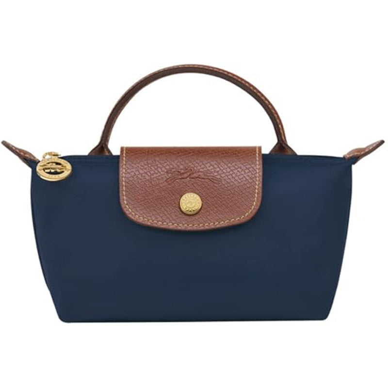 LONGCHAMP ☆ ハンドル付きポーチ LE PLIAGE 【34175 Marine】