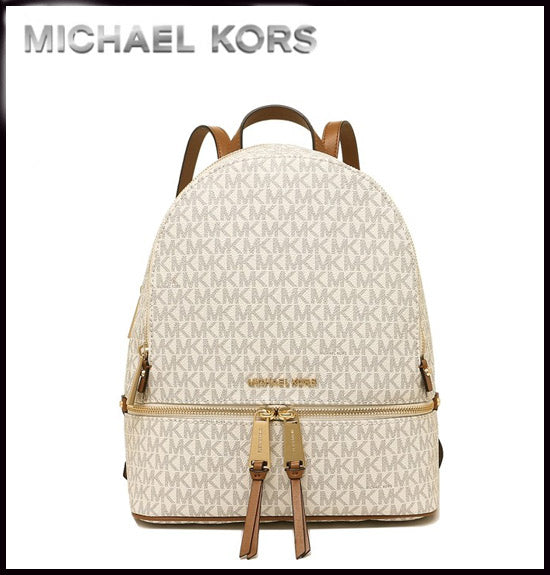 マイケルコース　MICHAEL KORS　RHEA MEDIUM ROGO BACKPACK　【35T9GYEU1B　VANILLA/LUGGAGE】