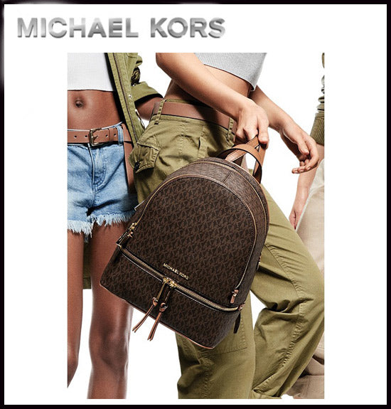 マイケルコース　MICHAEL KORS　RHEA MEDIUM ROGO BACKPACK　【5T9GYEU1B　BROWN/LUGGAGE】