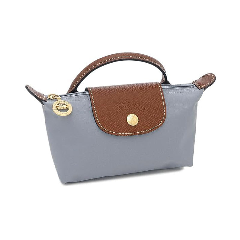 LONGCHAMP ☆ ハンドル付きポーチ LE PLIAGE 【34175 Steel】