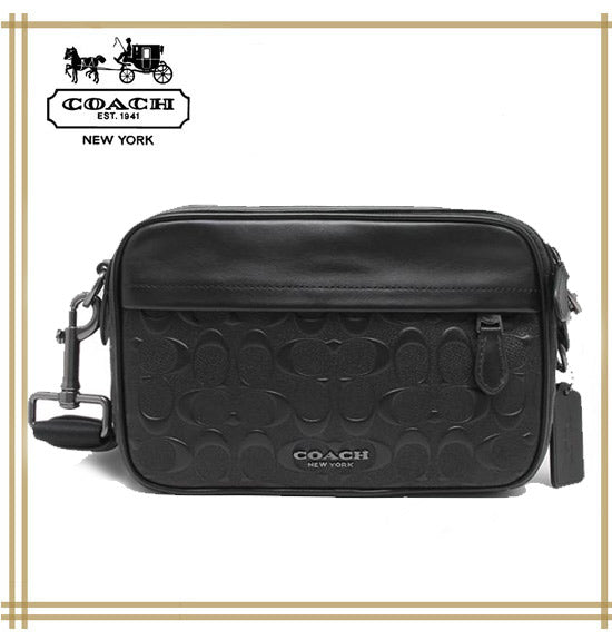 コーチ　メンズ　レディース兼用　COACH GRAHAM CROSSBODY WITH TRAVEL PATCHES【F50713　QB/BK】