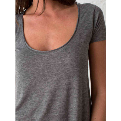 Alternative Short Sleeve Drape Top  ASH HEATHER/ショート スリープ　ドレイプ トップ