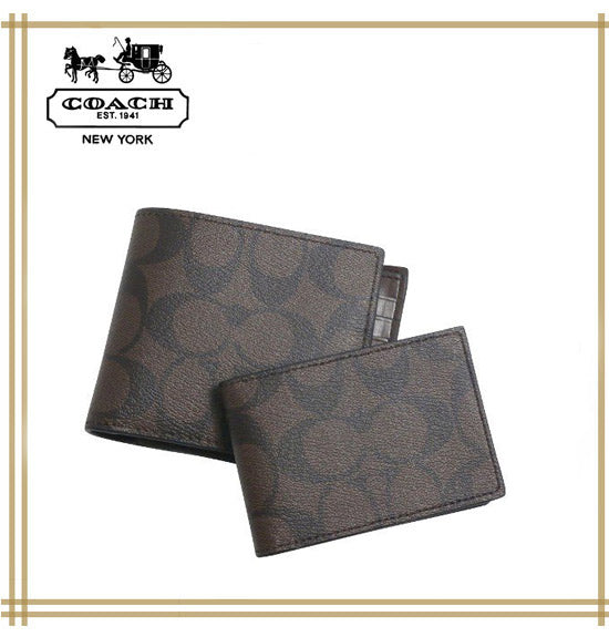 コーチメンズ財布　COACH  COMPACT ID WALLET IN SIGNATURE  F74993【F74993　MABR】