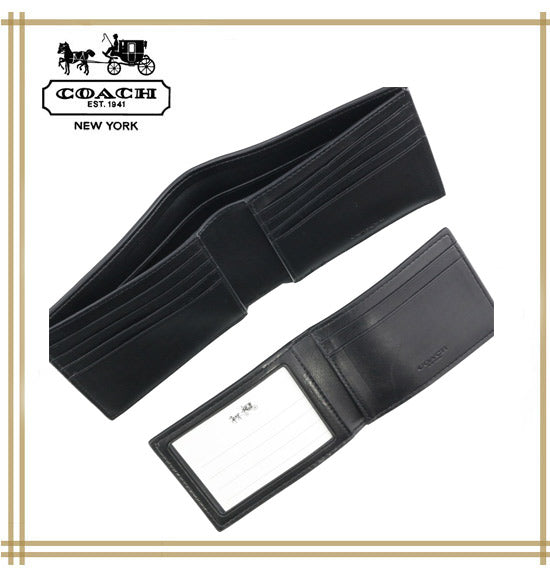 コーチメンズ財布　COACH  COMPACT ID WALLET IN SIGNATURE  F74993【F74993　CQBK】