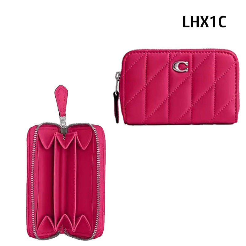 COACH★ SMALL ZIP AROUND CARD CASE WITH QUILTING WALLET CM505