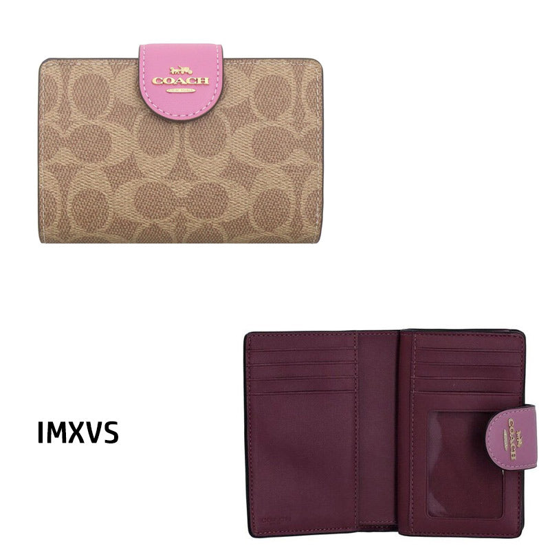 COACH★MEDIUM CORNER ZIP WALLET IN SIGNATURE CANVAS CW786