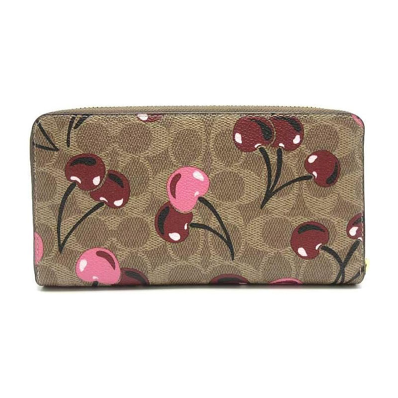 COACH ★ LONG ZIP AROUND WALLET WITH CHERRY PRINT CZ328