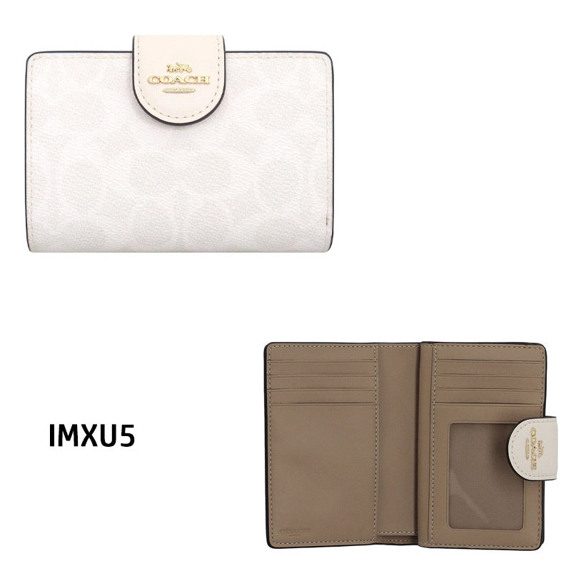 COACH★MEDIUM CORNER ZIP WALLET IN SIGNATURE CANVAS CW786
