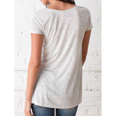 Alternative Short Sleeve Drape Top  OATMEAL HEATHER/ショート スリープ　ドレイプ トップ