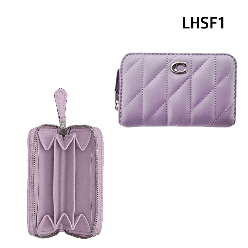 COACH★ SMALL ZIP AROUND CARD CASE WITH QUILTING WALLET CM505