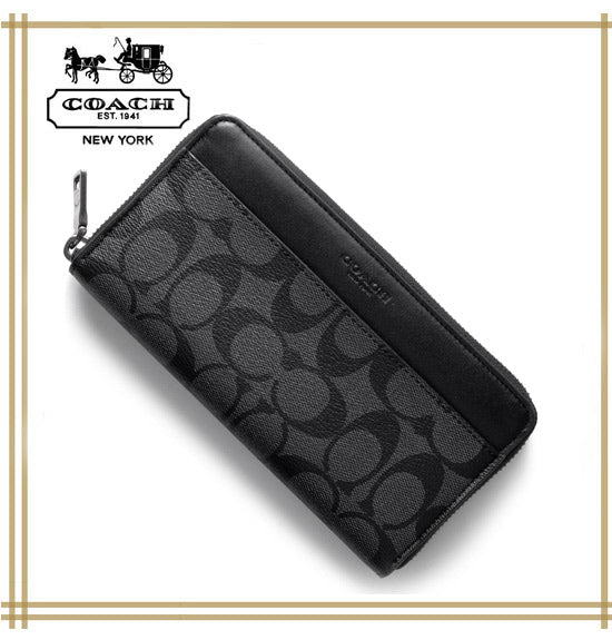 コーチメンズ長財布 COACH ACCORDION WALLET IN SIGNATURE F58112