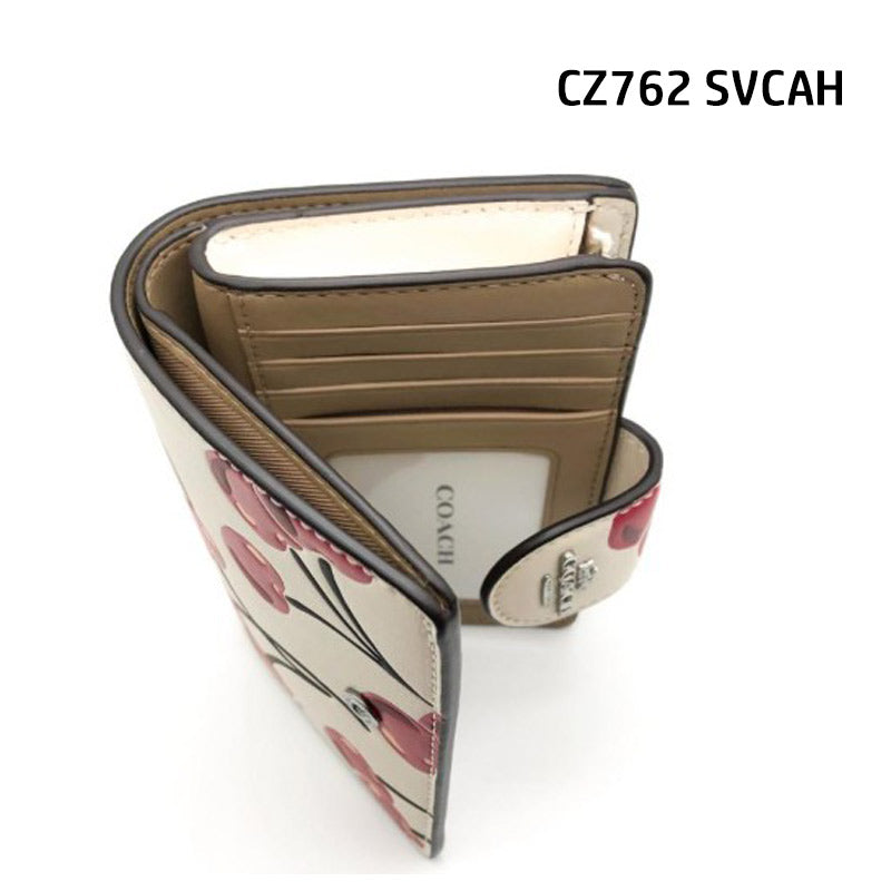 COACH★MEDIUM CORNER ZIP WALLET WITH CHERRY PRINT CZ342 CZ762