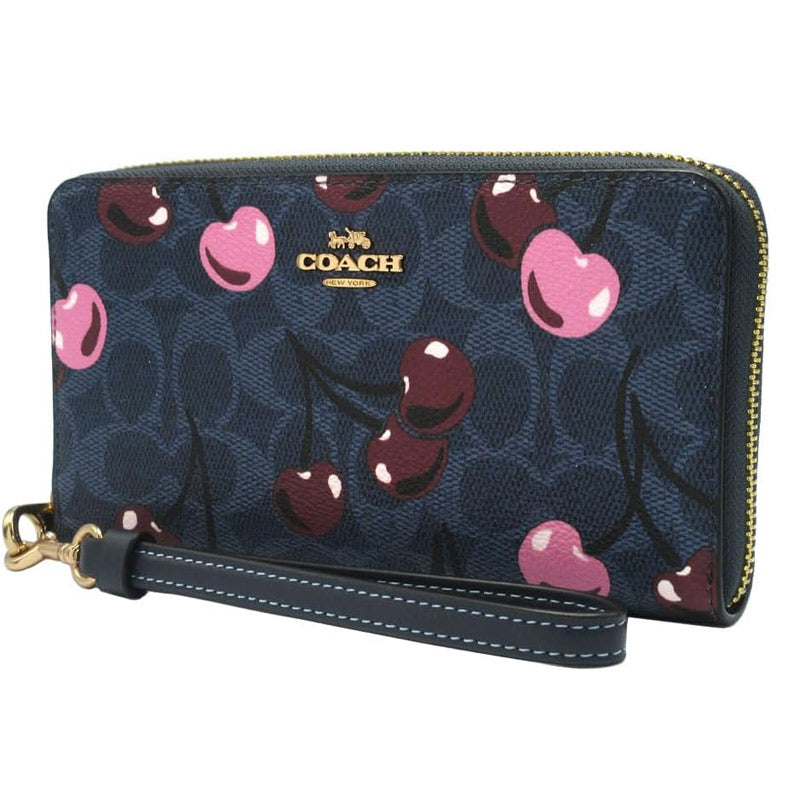 COACH ★ LONG ZIP AROUND WALLET WITH CHERRY PRINT CZ328