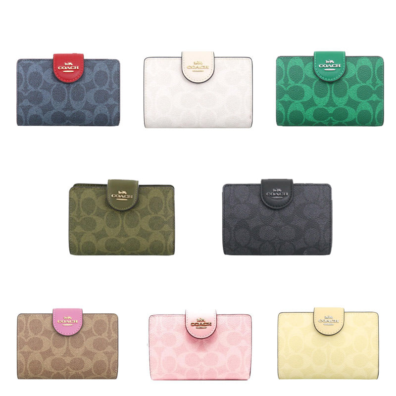 COACH★MEDIUM CORNER ZIP WALLET IN SIGNATURE CANVAS CW786