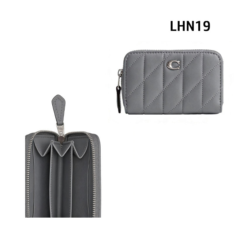 COACH★ SMALL ZIP AROUND CARD CASE WITH QUILTING WALLET CM505