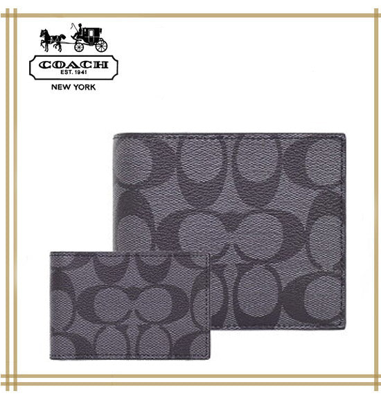 コーチメンズ財布　COACH  COMPACT ID WALLET IN SIGNATURE  F74993【F74993　CQBK】