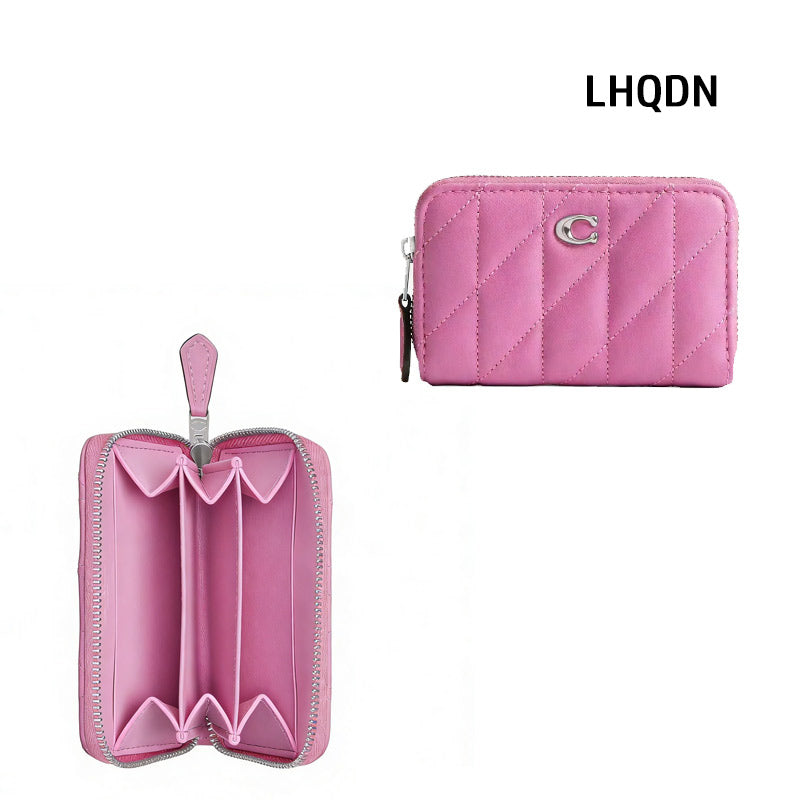 COACH★ SMALL ZIP AROUND CARD CASE WITH QUILTING WALLET CM505