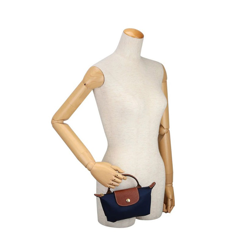 LONGCHAMP ☆ ハンドル付きポーチ LE PLIAGE 【34175 Marine】